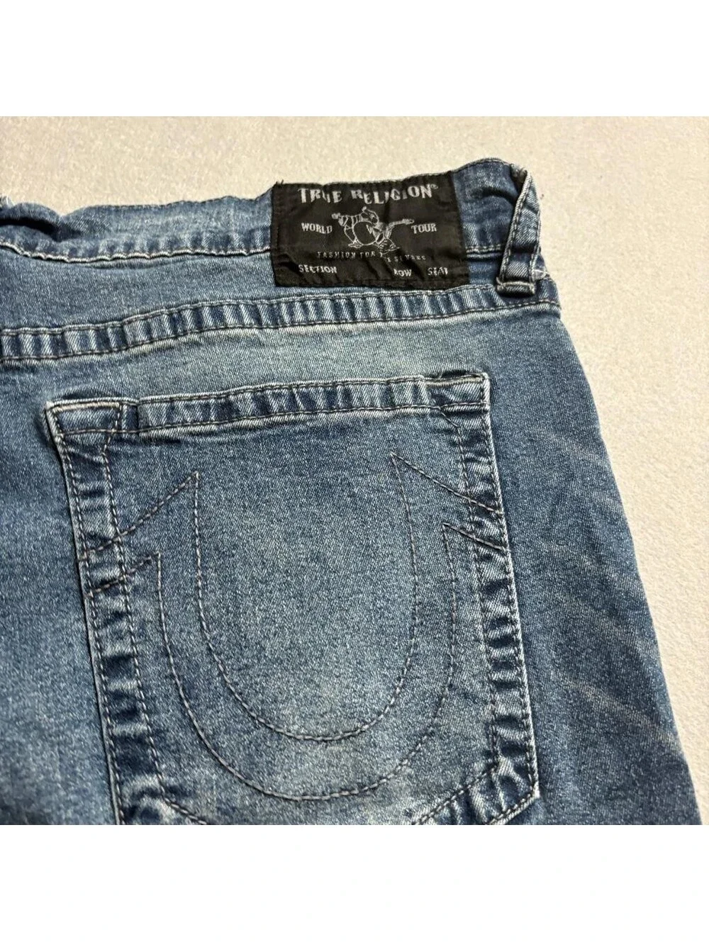 True Religion Rocco Relaxed Skinny Jeans Mens 40 Blue Denim Medium Wash